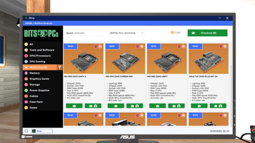 実際のパーツをゲーム内で購入できる